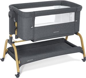 ANGELBLISS 3 in 1 Baby Bassinet, Rocking Bassinets Bedside Sleeper with Comfy Mattress and Wheels